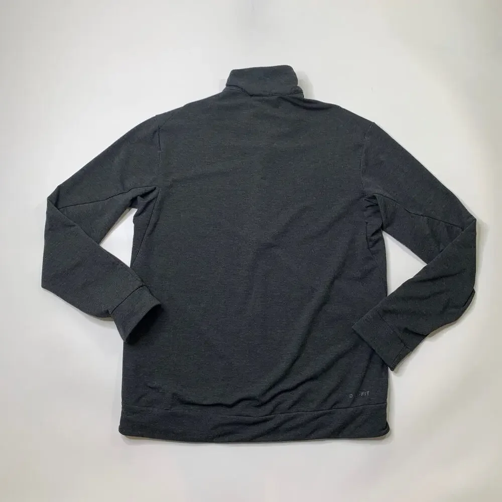 Nike Shirt Mens M Medium Charcoal Dri Fit Half Zip Pullover Training Running